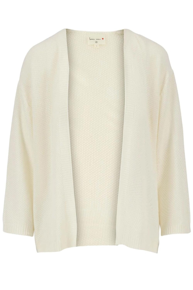 VEST OPENVALLEND 0306 063 OFF WHITE
